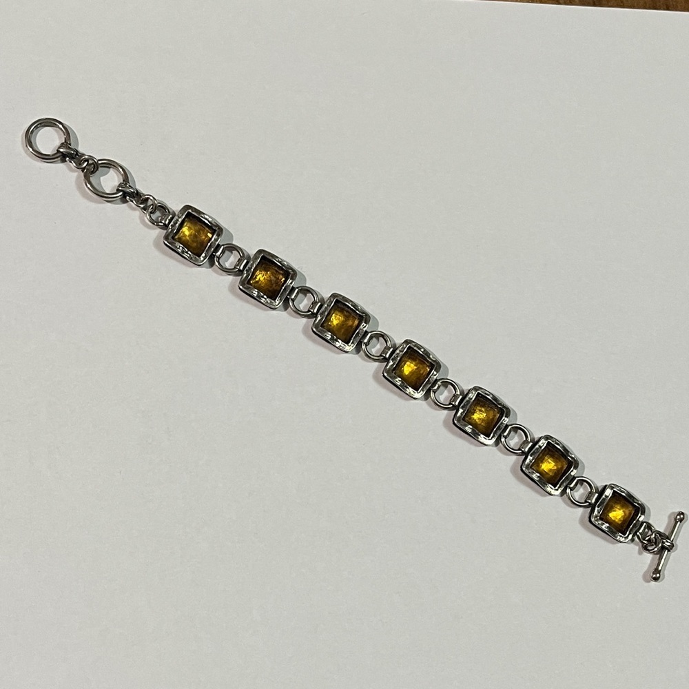 Sterling silver bracelet with citrine stones hand made new